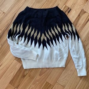 Express black/white/gold sweater